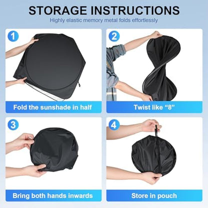 JUSTTOP Windshield Sun Shade for Toyota Tacoma 2016-2026 | Easy-Fold Windshield - Image 5