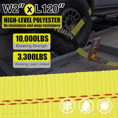 Nilight 4 Pack 2" x 10' Car Tie Down Straps - Image 5
