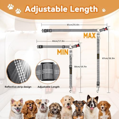 Dog Seat Belt, Durability Retractable Dog Car Harness Adjustable Dog Seat Belt - Image 7