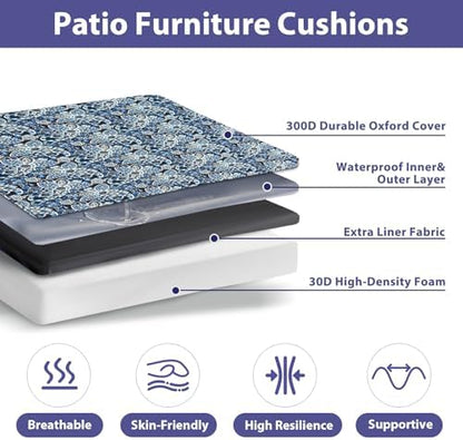 IPYNBAP Outdoor Chair Cushions Set of 4 -Waterproof Outdoor Seat Cushions - Image 2