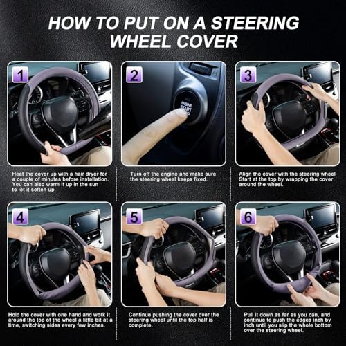 SEG Direct D Shaped Steering Wheel Cover 14.5-15 inch - Image 5