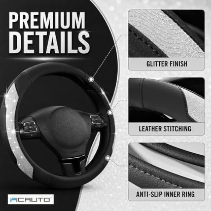 PIC AUTO Steering Wheel Cover, Universal Fit 14.5"-15.5" Car Steering Wheels - Image 4