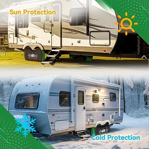 RV Tire Covers, Dual Axle Tire Covers 2 Pack, Fit 30"-33" Dia Tire - Image 2