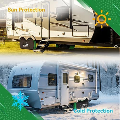 RV Tire Covers, Dual Axle Tire Covers 2 Pack, Fit 30"-33" Dia Tire - Image 2