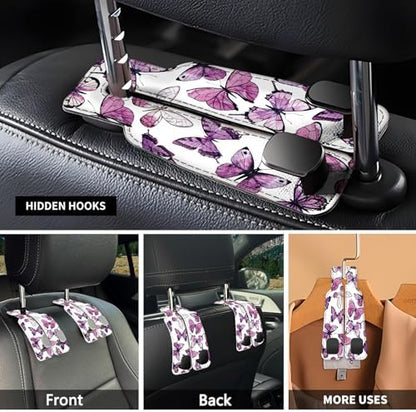 Car Seat Headrest Hook, Universal Leather Cute Hanger Holder Hook, Storage - Image 3