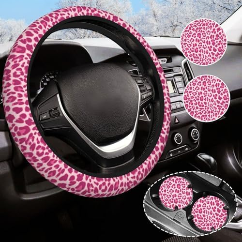 Leopard Print Steering Wheel Cover Anti-Slip Universal by Olemier