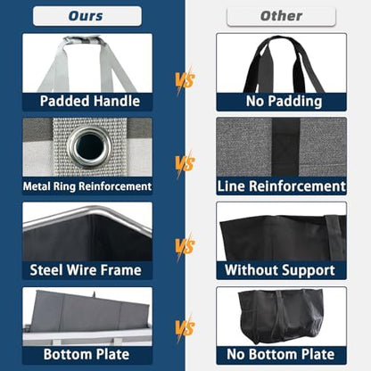 Stand Up Extra Large Utility Tote Bag, Foldable Reusable Grocery Bags - Image 5