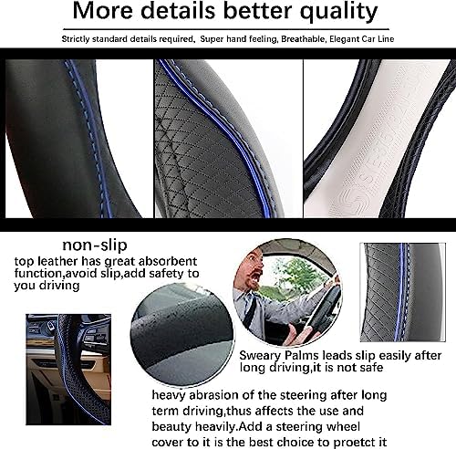 ESEWALAS Universal Car Steering Wheel Cover, Anti-Slip Leather Steering Wheel - Image 5