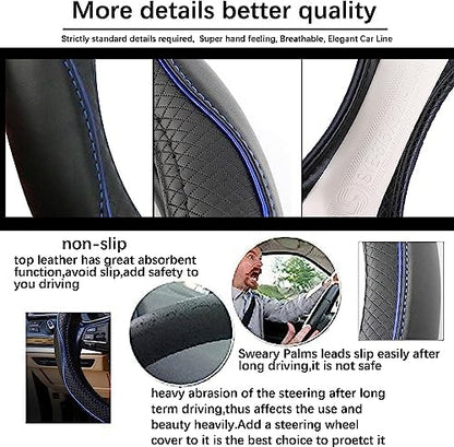 ESEWALAS Universal Car Steering Wheel Cover, Anti-Slip Leather Steering Wheel - Image 5