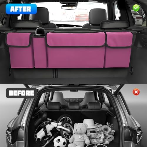 Car Trunk Organizer with Lid, Large Waterproof Vehicle Backseat Hanging Storage - Image 5