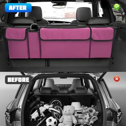 Car Trunk Organizer with Lid, Large Waterproof Vehicle Backseat Hanging Storage - Image 5