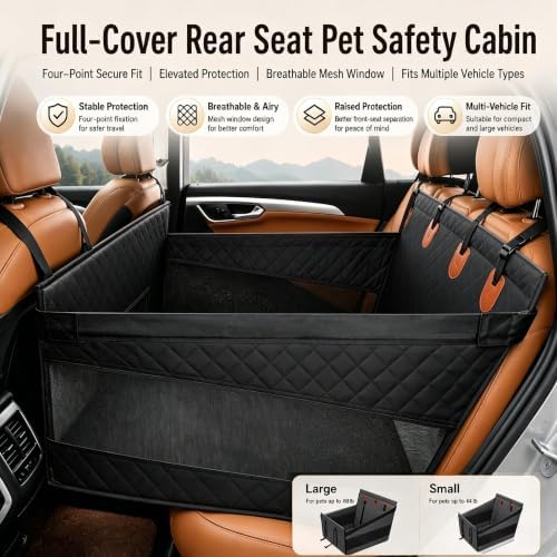 Pet Car Seat Cover, Rear Seat Dog Cover, seat Cover/Waterproof/pet Hammock - Image 4