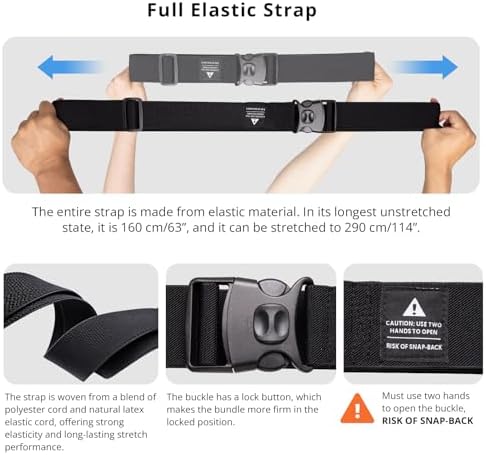 Adjustable Luggage Straps for Suitcases 3 PCS, Heavy Duty Lockable Buckle - Image 3