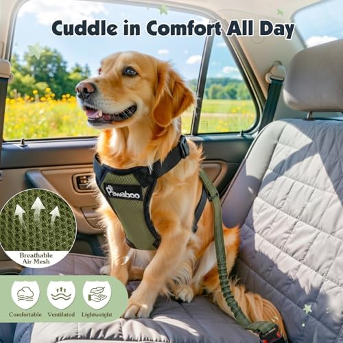 Pawaboo Dog Seat Belt Harness for Car, Seatbelt Harness - Image 6