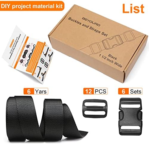 BEYOURD Heavy-Duty Buckles and Strap Set 1-1/2": 6 Yards of Thick Nylon Webbing - Image 6