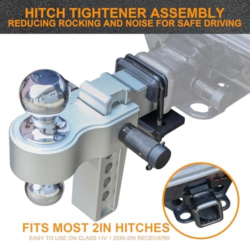Hitch Tightener, Anti Rattle Stabilizer Clamp 1.25 to 2" Hitches - Image 4