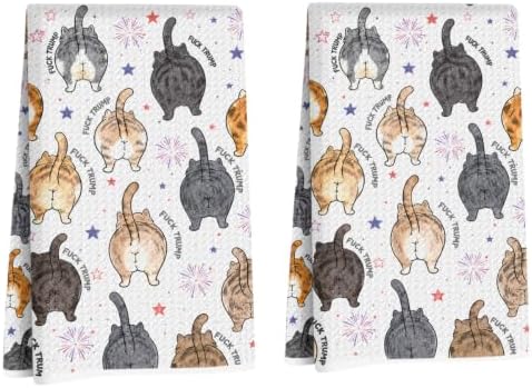 Fat Cats Butts Trump Kitchen Towels Funny Gifts by Lovdazzles