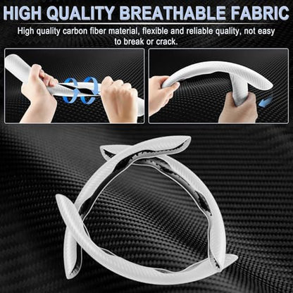 Amiss 3pcs Carbon Fiber Anti-Skid Steering Wheel Cover, Waterproof & Segmented - Image 2