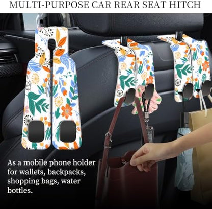 PU Leather Car Seat Hook, Storage Headrest Hanger, Cute Car Backseat Organizer - Image 3