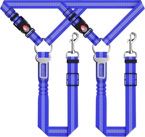 Seyezo Dog Car Seat Belt for Car, 2 Piece Set Retractable Dog Car Harness by Seyezo