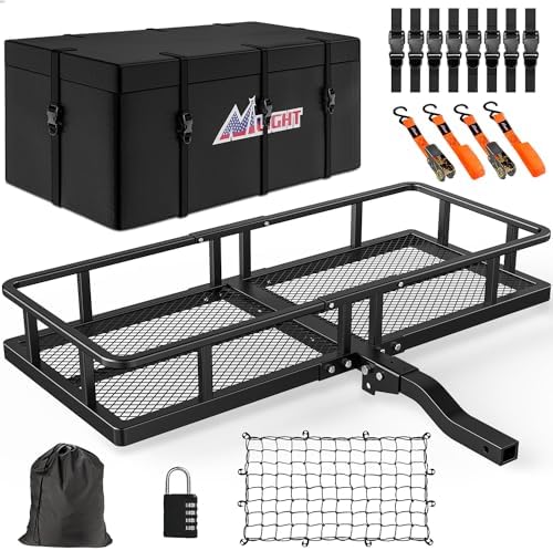 Nilight 60" x 24"x 7.87" Folding Carrier Fits 2-Inch Receiver 500 Lbs Capacity by Nilight