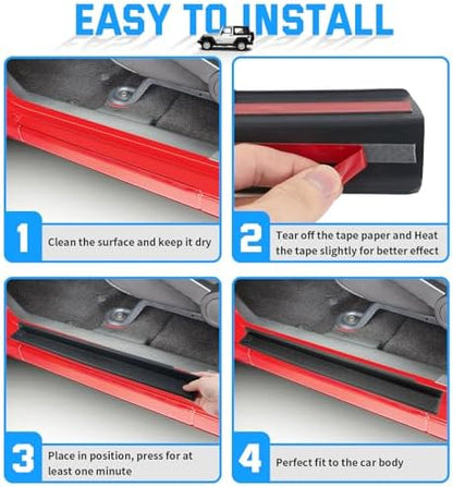 Door Sill Guards Kit Rubber Door Entry Guards Protector Wrangler JK 2 Door - Image 7