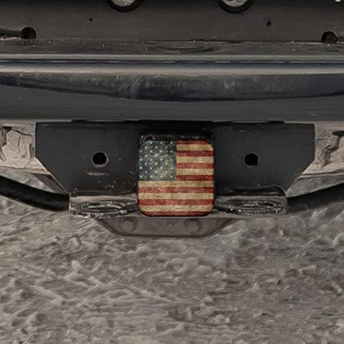 Swono American Flag Trailer Hitch Tube Cover Plug Cap, Grunge Vintage USA Flag - Image 5