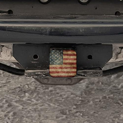 Swono American Flag Trailer Hitch Tube Cover Plug Cap, Grunge Vintage USA Flag - Image 5
