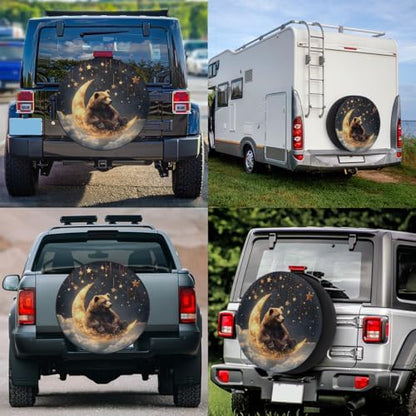 Spare Tire Cover for RV Trailer, Moon Bear Waterproof Sun Leather Wheel Cover - Image 6
