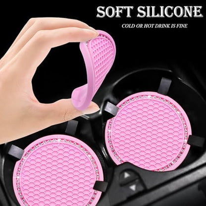 2PCS Bling Cup Holder Coaster, 2.75 Inch Auto Car Cup Holder Insert Coasters - Image 4
