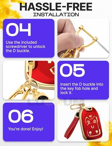 Lucrum Compatible with Chevy, Buick Key Fob Cover & Keychain - Image 7