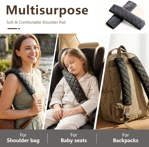 Soft Auto Seat Belt Pads Extra Long 13.7in, Seatbelt Shoulder Cover, 2 Piece Set - Image 5
