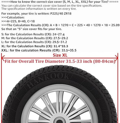 Black Spare Tire Cover, Spare Wheel Cover Protector, - Image 2