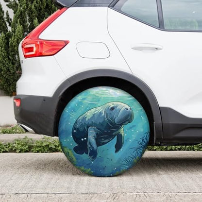 Spare Tire Cover for RV Trailer, Animals Manatee Tire Covers Universal Fit for - Image 6