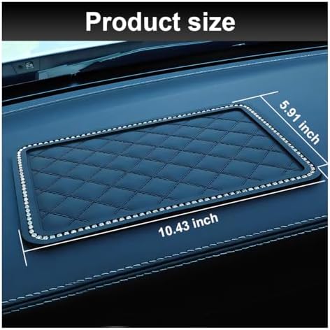 Bling Car Dashboard Anti-Slip Mat, Rhinestone Auto Dash Phone Hold Sticky Pad - Image 2