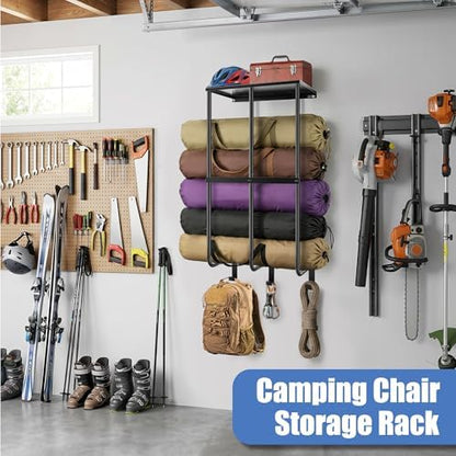 2 Pack Camping Chair Storage for Garage, Metal Camping Chair Rack for Garage - Image 6