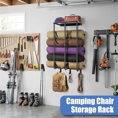 Camping Chair Storage for Garage, Metal Camping Chair Rack for Garage Storage - Image 6