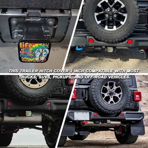 Trailer Hitch Cover 2 Inch Square Receiver Hitch Cover Rubber Tube Plug - Image 5