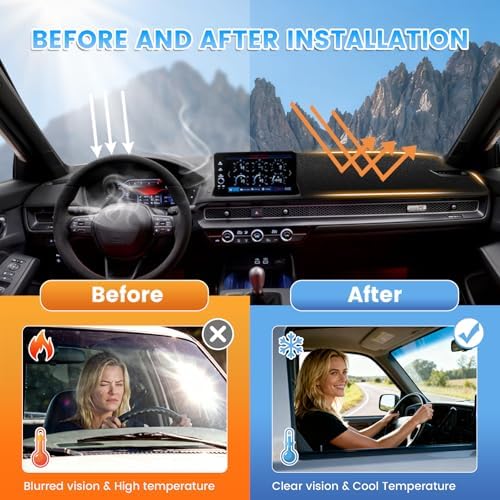 KUST Black Dash Cover for Honda Civic 2022-2026 Dashboard Cover Accessories for - Image 6