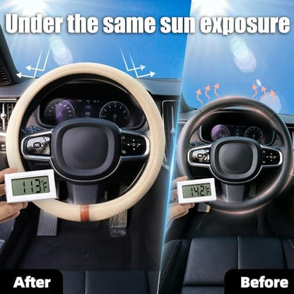 15" Silicone Steering Wheel Cover, Non-Slip Thermoregulating - Image 3
