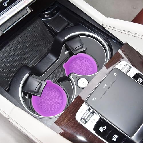 Amooca 2-Pack Spill-Proof Cup Coasters Non-Slip Car Cup Holder Inserts - Image 4