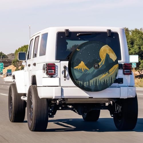Mountain Landscape Moon Spare Tire Cover - Image 2