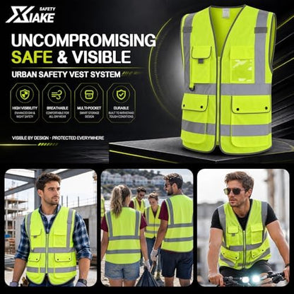 XIAKE Reflective Safety Vest for Men & Women High Visibility Class 2 Vest - Image 6