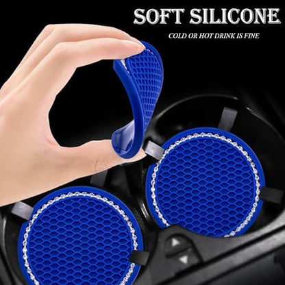 2PCS Bling Cup Holder Coaster, 2.75 Inch Auto Car Cup Holder Insert Coasters - Image 4