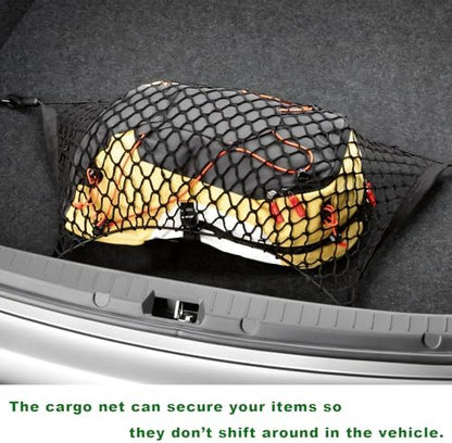 2 PCS Car Rear Cargo Net, Adjustable Elastic Trunk Storage Net - Image 4