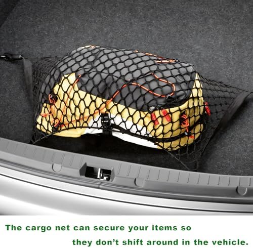 Car Rear Cargo Net, Adjustable Elastic Trunk Storage Net - Image 4