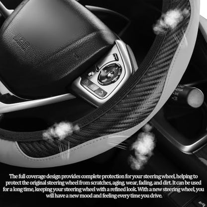 Zpana Car Steering Wheel Cover, Elastic Stretch Carbon Fiber Full Surround - Image 4