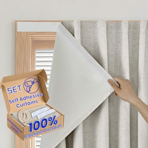 100% Blackout French Door Curtain- Privacy Thermal Insulated Door Window Curtain by Sovtfides