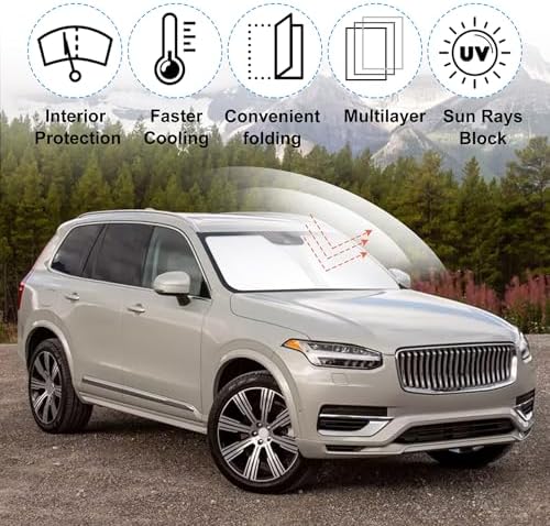 Windshield Sun Shade for 2016-2025 2026 Volvo XC90 Accessories - Image 2