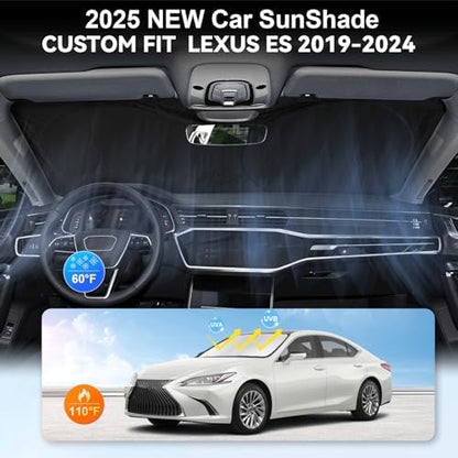 Windshield Sun Shade for Lexus ES 2019-2026 ES250 ES300h ES350 Sunshade - Image 3